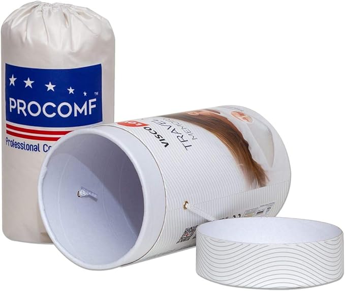 ProComf Travel and Camping Mate/Baby/Kid's/Teen's/Adult's Memory Foam Pillow (Snow White with Covers)