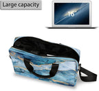 Laptop Bag Teal Blue Liquid Golden Marble Laptop Case Sleeve Messenger Bags with Shoulder Strap Briefcase for Laptop 13 14 14.5 15.6 16 in