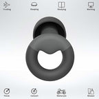 JUSTRVN Ear Plugs for Sleeping, 2 Pairs of Reusable Earplugs for Noise Reduction 25dB-30dB with 8 Ear Tips, Soft Hearing Protection Ear Plugs for Concert,Noise Sensitivity, Study & Work, Black