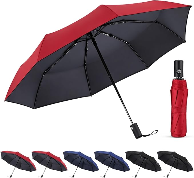 6 Pcs Travel Compact Umbrella, Automatic Open and Close Umbrella, Windproof Travel Rain Umbrellas, Folding and Portable Umbrellas for Men and Women