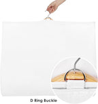 Univivi Dance Costume Garment Bag, 40 Inch Garment Bags for Dance Costumes Kids Dance Costume Bag with 3 Medium Clear Zipper Pockets for Dance Costumes, Hanging Clothes (White) - 4 Pack, UN0783