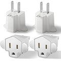 Portable 3 Prong to 2 Prong Outlet Adapter, Fireproof 392℉ 3-2 Prong Adapter Converter, Heavy Duty Wall Plug Adapter for Household Appliances Industrial, 1875W Max, 4 Packs