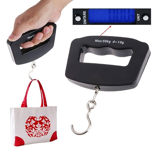 Portable Luggage Scale Digital Precise Fish Hook Hanging Scale Electronic Weight Scale for Travel Home 50kg/10g