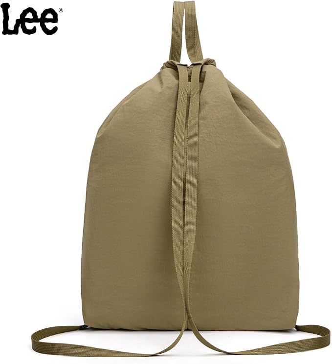 Lee Drawstring Backpack Bag Lightweight Small Gym Swim Beach Bag Water Resistant Sports Sackpack for Men Women, -LEE48-002DKH