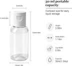 TRENDBOX 6 Pack Plastic Empty Bottles with Flip Cap for Shampoo, Lotions, Liquid Body Soap, Cream (1 oz / 30 ml)