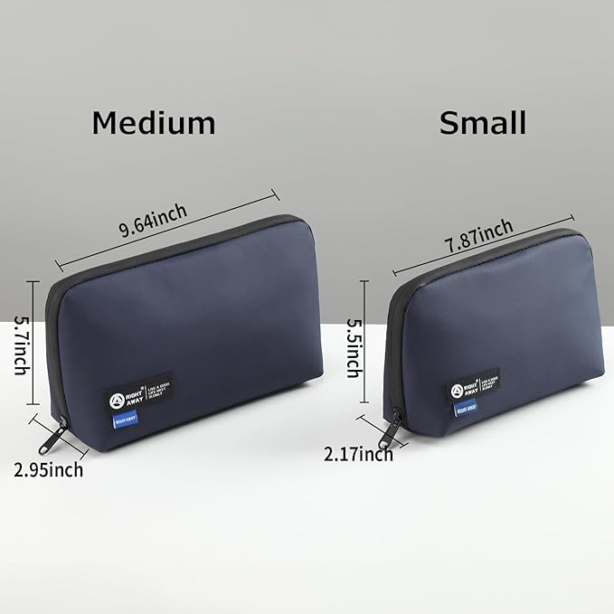 RIGHT AWAY Travel Tech Pouch，Waterproof Cord Case，Electronics Organizer Travel Case，Cable Organizer Storage Bag For Phone, Charger, Accessories(Dark Blue)