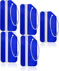 5Pack Blue Aluminum Luggage Tags, Luggage Tag Holders for Travel Luggage Baggage Identifier by Ovener