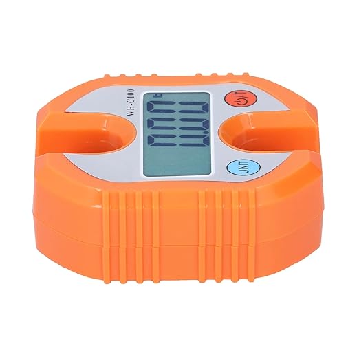 FTVOGUE Digital Hanging Scale, Portable Electronic Hook Scale with Double Accuracy Display for Grocery Shopping and Luggage, 150kg Capacity (Orange)
