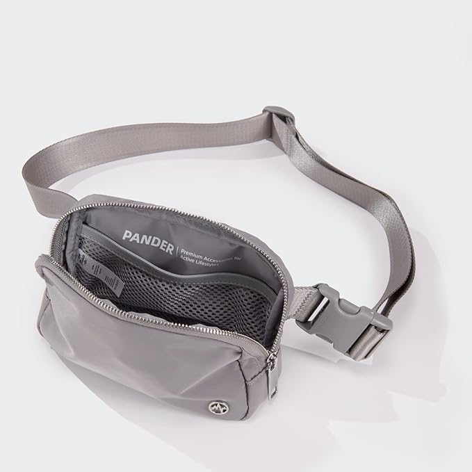 Pander Belt Bag for Women, Fashion Waist Packs, Crossbody Bags with Adjustable Strap (Light Grey).