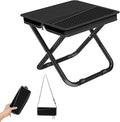 Portable Ultralight Travel Stool Camping Chair Fishing Stool - Gray Carbon Steel and Keychain, Handbag Style Pocket Foldable