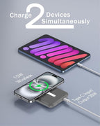 podoru for Magnetic Battery Pack, 5000mAh Magnetic Power Bank with Type-C Cable 20W PD Fast Charging Lighting Input Wireless Portable Charger for iPhone 17/16/15/14/13/12/ All Series-Gray