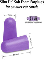 Mack's Slim Fit Soft Foam Earplugs, 50 Pair - Small Ear Plugs for Sleeping, Snoring, Traveling, Concerts, Shooting Sports & Power Tools | Made in USA