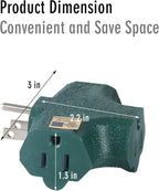 3 Way Plug Adapter - UL Listed - Outdoor Outlet Splitter 3 Prong - Electrical Outlet Extender, Wall Outlet Expander, Outdoor Heavy Duty Triple Plug Outlet Adapter