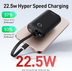 iWALK 4500mAh Portable Charger & 10000mAh Power Bank with Built-in Plug & Cable, Compatible with iPhone 15/16/16 Plus/16 Pro/16 Pro Max, Samsung Galaxy S25/S24/S23 Android