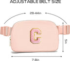Gitus 6 7 8 9 10 Year Old Girl Gifts Belt Bag Fanny Pack Crossbody Bags with Initial Letter Patch Things for Teen Girls Easter Gifts for Girls Travel Essentials（Coral Pink-C）