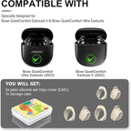 [3 Pairs] Ear Tips Cover for Bose QuietComfort Earbuds II (2022) &Bose QuietComfort Ultra Earbuds (2023), Silicone Sport Ear Hook Cover, Anti-Slip Replacement Eartip Accessories (S,M,L) (White)