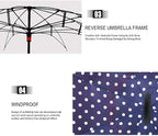 MRTLLOA 40/49/56 Inch Oversize Windproof Inverted Reverse Upside Down Umbrella, Golf Size Rain Umbrella, Double Layer, C-Shaped Handle for Men, Women and Kids