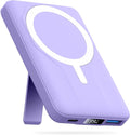 Azmuth Magnetic Power Bank,10000mAh for MagSafe Battery Pack, 22.5W PD Fast Charging,LED Display & Foldable Stand Wireless Portable Charger for iPhone 17/16/15/14/13/12/Pro/Pro Max/Plus,Purple