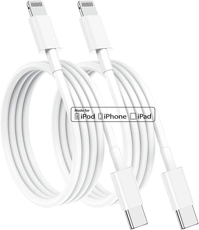 USB C to Lightning Cable (2pack 10 ft), Apple MFi Certified iPhone Fast Charger 3m, Power Delivery Original Type C Charging Cord for Apple iPhone 13/12/11 Pro/11/XS MAX/XR/8/7/6s Plus,iPad (White)