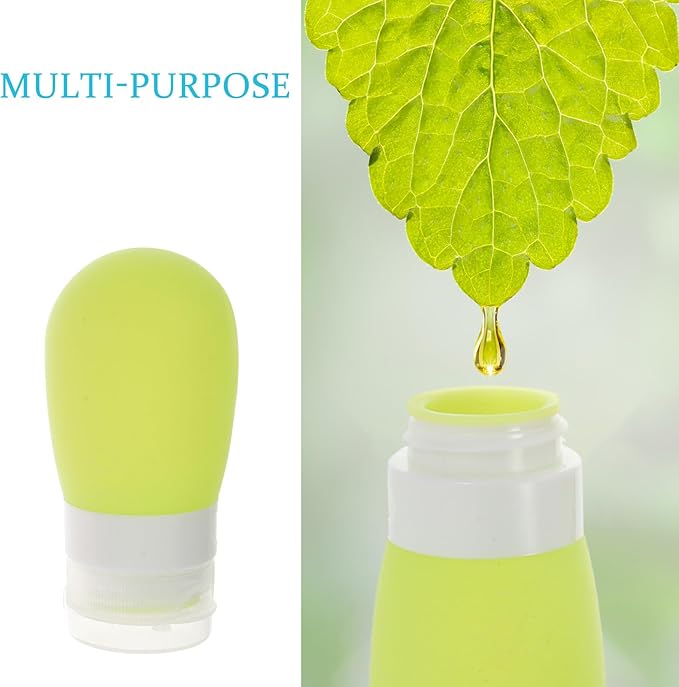 4 Pieces 60ml Travel Squeeze Bottles Set for Shampoo Conditioner Lotion, Leakproof Silicone Travel Containers in White Green Blue Pink, Portable Toiletry Bottles for Tsa Approved