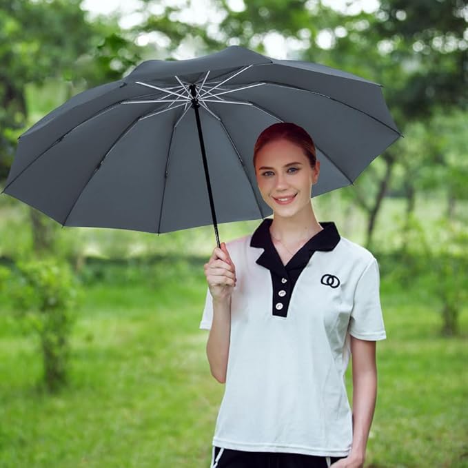 LANBRELLA Umbrella Windproof Compact Travel Umbrella Auto Open Close for Rain