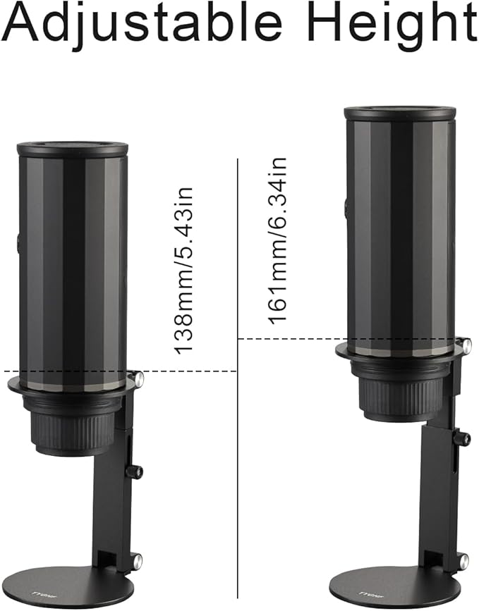 Pour Over Coffee Maker Stand,Adjustable & Foldable Portable Electric Espresso Machine Stand,Holder for Coffee Grinder,Universal Dripper,V60 Dripper,Travel Coffee Maker, Press Black