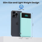 FOCHEW Portable Charger Built-in Cables and Wall Plug,13800mAh Fast Charging USB C Power Bank,4 Outputs Travel Essential Battery Pack for iPhone 17/16/15/14/13,Galaxy,Android -Green