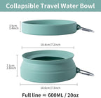 SLSON Spill Proof Dog Water Bowl for Cars,Collapsible No Splash Dog Travel Bowls Integrated Molding Portable Pet Bowl for Vehicle Road Trip Truck,RV,SUV,Boat Accessories (Morandi Green)