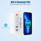 European Travel Plug Adapter with 4FT Extension Cord, (Not for UK) US to European International Plug Adapter Travel Essentials France Germany Greece