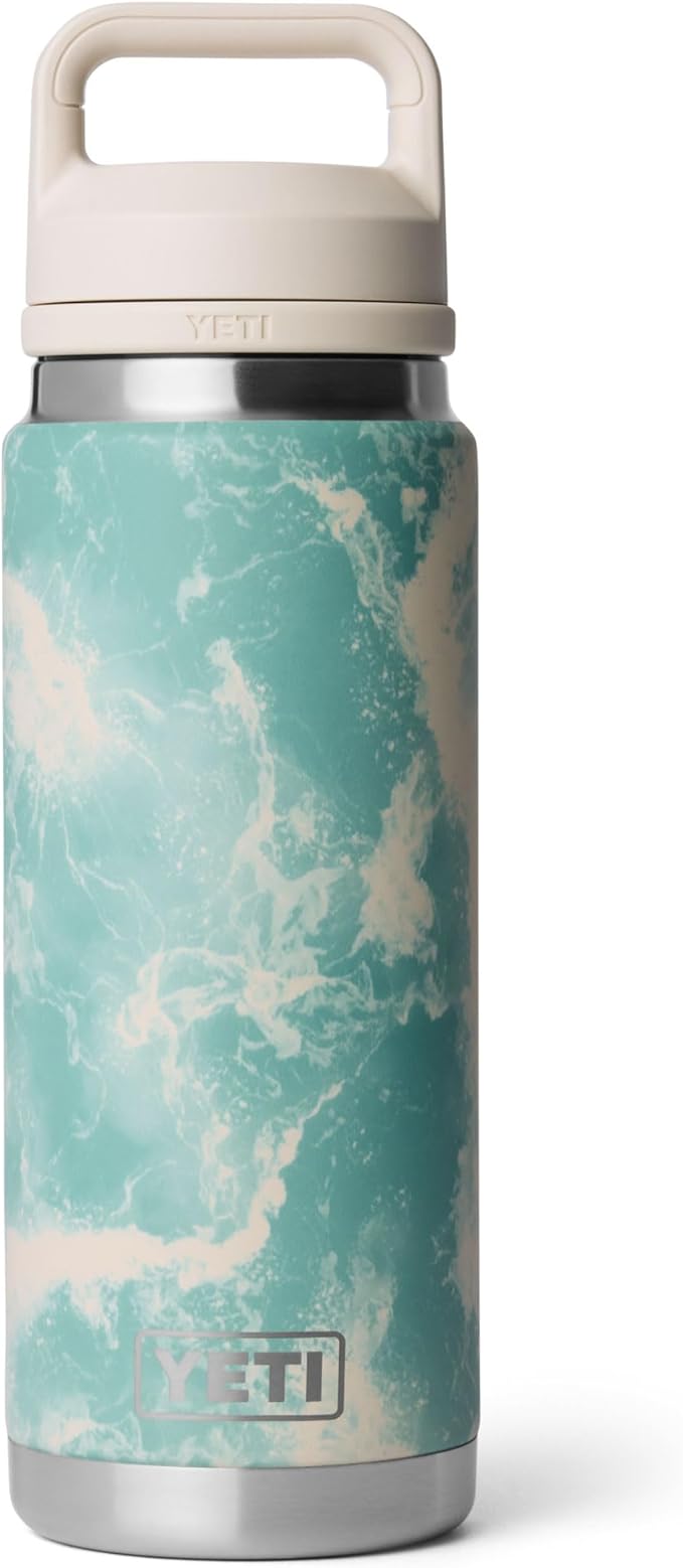 YETI Rambler 26 oz Bottle, Leakproof, Vacuum Insulated, Stainless Steel with Chug Cap, Sea View