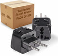 OREI US to Switzerland (Type J) Travel Adapter Plug – 2-in-1, CE & RoHS Certified – 300 Pack - Black