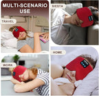 Sleep Mask Bluetooth 5.4 Headphones Soft Wireless Headband Eye Mask Blackout with Microphone (Red)
