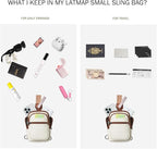 LATMAP Sling Bag For Women Faux Leather Small Casual Daypack Backpack Fanny Pack Crossbody Chest Bags Purse