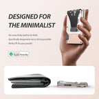 Air Wallet, Built-in Tracker Slim Wallet, Smart Wallet with Money Clip, Compatible with FindMy Network(iOS Only), Anti-Theft Card Holder, *Gift for Men (Tracker Wallet, khaki)