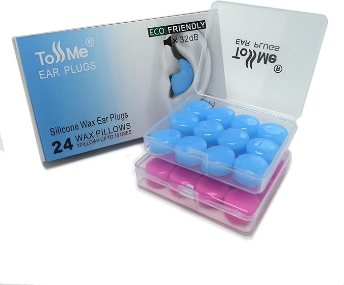 Ear Plugs for Sleeping - Noise reducing earplugs - earplugs for Swimming,Soft Silicone for Concerts, Swimming, Shooting, Snoring, Airplane, Musicians -32dB Sound Blocking Ear Protection (24Pillows)