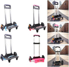 6 Backpack Trolley Foldable Cart with Telescopic Handle Luggage Travel Hand for School Bags Foldable with