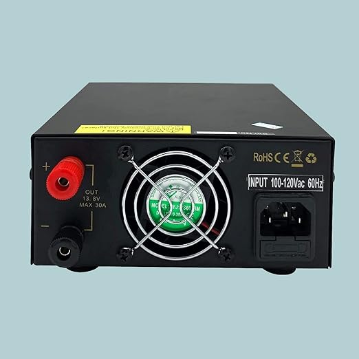 13.8V 30A Power Supply for Ham Radio - AC to DC Converter with Cigarette Lighter Socket & Cooling Fan, STP1330 (SKY TOPPOWER)