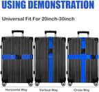 Luggage Straps for Suitcases TSA Approved-2 Pack Bright Personalized Luggage Belt Strap for Suitcase/Carry On Bag Luggage Accessories for Travel (Blue)