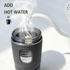 Portable Electric Coffee Maker (No Self-Heating, Requires Hot Water) – Compatible with K-Cup & Ground Coffee, 5oz Reservoir, Fast Extraction Single Serve Brewer for Camping, RV, Travel, Office – Black