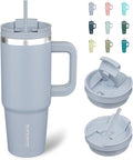 BJPKPK Tumbler With Handle 30 oz Stainless Steel Insulated Tumbler With Lid And Straw For Water Or Ice Coffee,Modern Blue