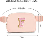 Gitus 6 7 8 9 10 Year Old Girl Gifts Belt Bag Fanny Pack Crossbody Bags with Initial Letter Patch Things for Teen Girls Easter Gifts for Girls Travel Essentials（Coral Pink-F）
