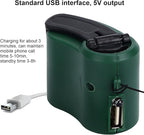 USB Hand Crank Portable Cell Phone Charger with LED Light - 5V Output for Hiking, Camping, Emergency