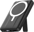 Azmuth Magnetic Wireless Power Bank 10000mAh, 15W Portable Charger Compatible with MagSafe for iPhone 17/16/15/14/13/12 Series Built-in Stand LED Display 20W PD USB-C 22.5W USB-A Black