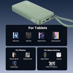 JUOVI 25W Portable Charger, 10000mah Power Bank Fast Charging with Built-in USB-C Cable, Battery Pack with LED Display, Portable Phone Charger for iPhone 17 16 15 14 Samsung S24 S23 iPad Tablets