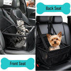 Small Dog Car Seat, Portable Foldable Breathable, Clip-On Safety Leash, Waterproof Oxford Travel Bag, Mesh Window for Pets Up to 15 lbs with 10PCS Pee Pads
