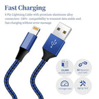 iPhone Charger [Apple MFi Certified] Lightning Cable 6PACK-3/3/6/6/6/10 FT Nylon Braided iPhone Charger Cord High Speed Cord for iPhone 14/13/12/11 Pro Max/XS MAX/XR/XS/X/8/7/Plus/6S/6/iPad