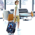 HPJGD Boys Suitcase, Kids Water Resistant Rolling Luggage, Motorcycle Travel Carry on for Elementary Preschool Toddler
