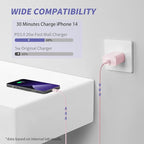 iPhone Charger Fast Charging,[MFi Certified] 2Pack 20W Type C Fast Charger Block with [10FT&6FT] USB C to Lightning Cable Compatible for iPhone 14/13/12/11 Pro Max/Xs Max/XR/X,iPad