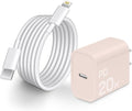 CXX Fast Charger i Phone, 20W USB C Block with 6Ft Cable Compatible with IP 14/14 Pro/14 Plus/14 Pro Max/13/13 Mini/13 Pro/13 Pro Max/12/11/X & More [Pink]