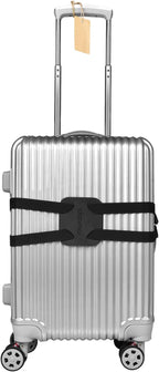 Luggage Straps Bag Bungees for Add a Bag Easy to Travel Suitcase Elastic Strap Belt， High Elastic Suitcase Adjustable Belt Bag Bungees with Buckles (Black/Black)